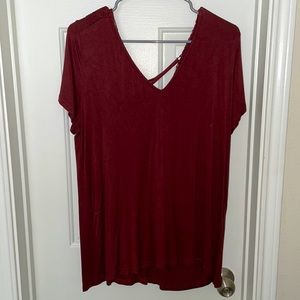 Burgundy Daytrip tied back shirt